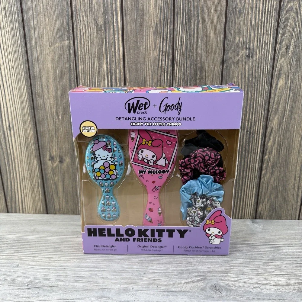 Wet Brush Goody Hello Kitty & Friends Bundle Brushes Scrunchies Limited Ed NEW